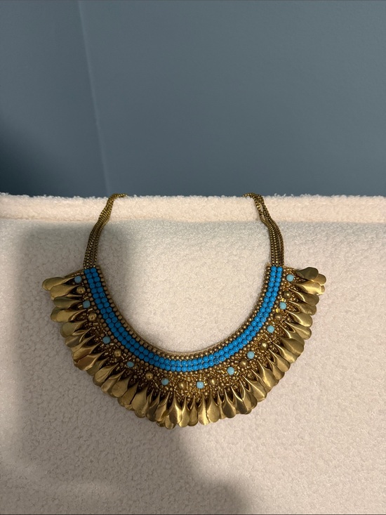 Stella & Dot Jewelry - Stella & Dot Peri Statement Gold and Turquoise Beaded Collar Necklace